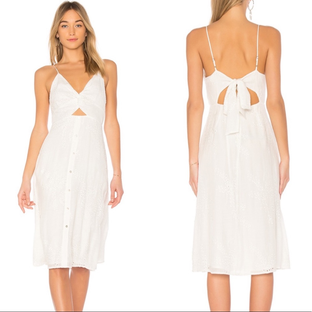 ASTR the Label Ellowyn White Eyelet Midi Dress